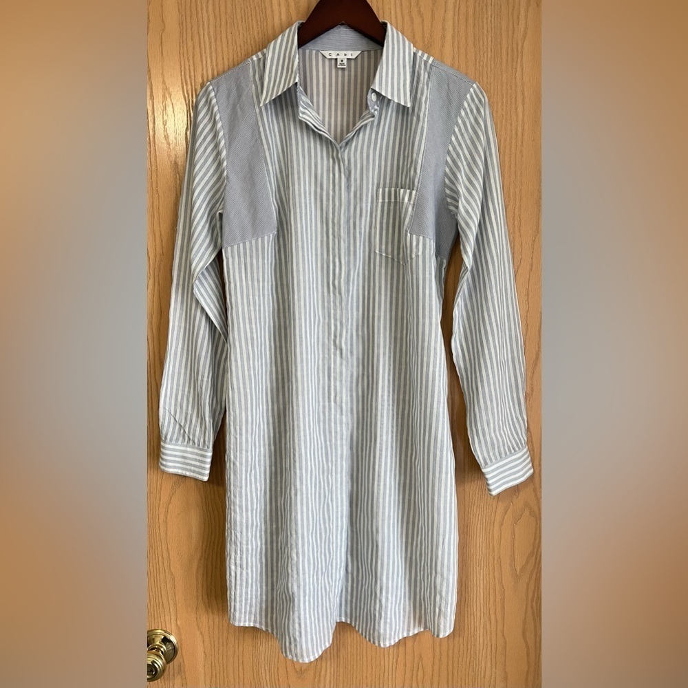 Cabi | Ladies Size Small Women Button Down Striped Shirt Dress | Lightweight